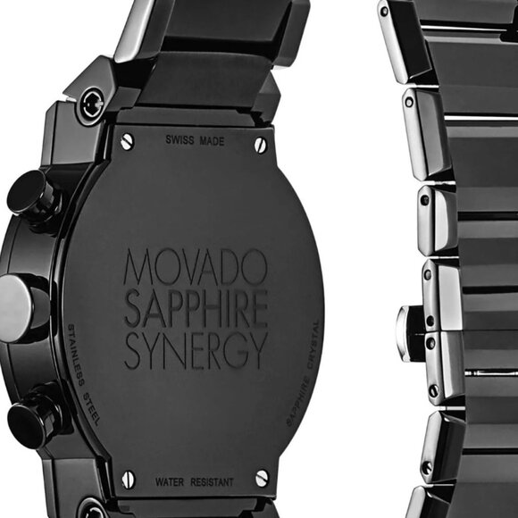 Movado Sapphire Synergy Black Dial Men's Watch - NEW Boxed - Picture 4 of 5